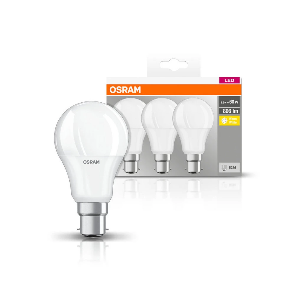 OSRAM LED Sobre B22d 8,5 W 2 700 K 806 lm x3