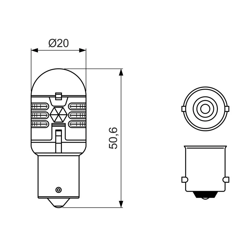 Qualité OEM Pack de 2 Ampoules BOSCH 1987301517 P21W LED Retrofit 12 V 1W