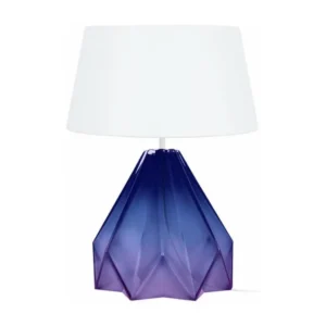 Ampoule phare HELSINKI - Lampe poser géométrique verre violet et blanc