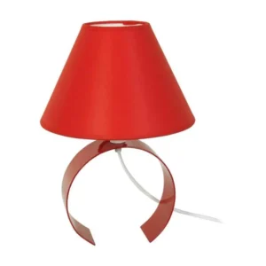 Ampoule de plaque KOLI - Lampe de chevet demi cylindrique métal rouge