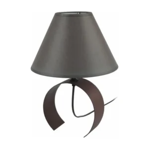 Lampe clignotant KOLI - Lampe de chevet demi cylindrique métal marron