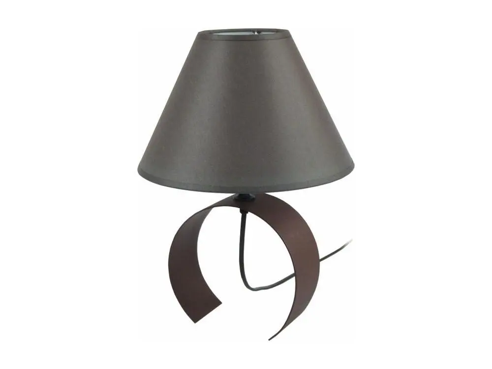 Lampe clignotant KOLI - Lampe de chevet demi cylindrique métal marron