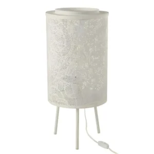 Lampe à Poser en Métal "Perforée" 65cm Blanc pour motos