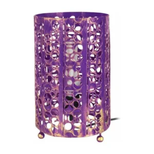 ZEN - Lampe de chevet cylindrique métal vilolet et or pour voitures