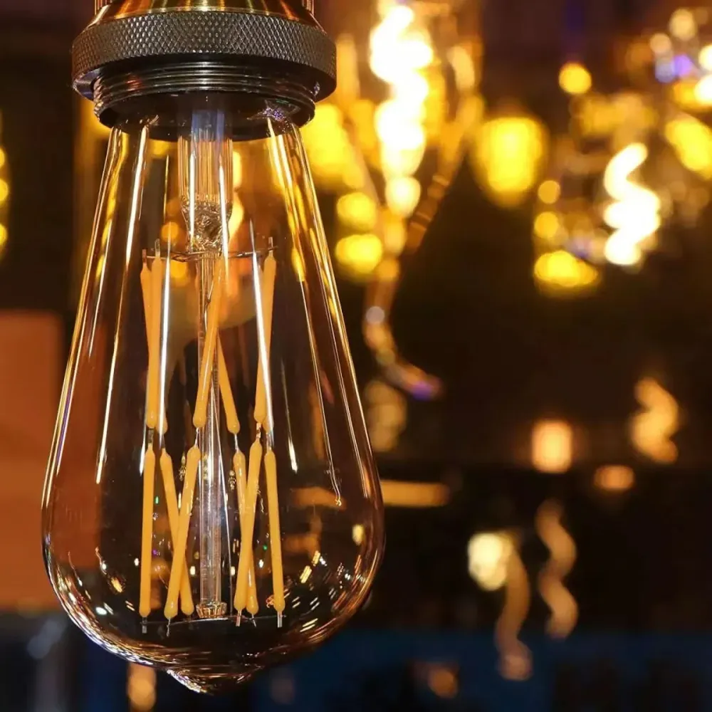 4 Ampoules ancien E27 Ambre Filament 16W | Éclat d'Antan avec emballage individuel