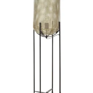 Ampoule de plaque Staande lamp metaal messing/zwart KAMINI