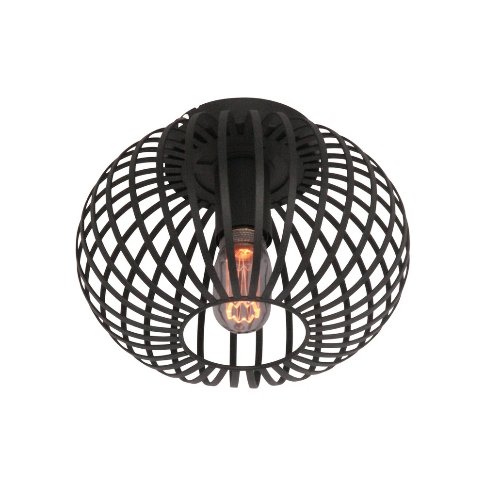 Ampoule LED Plafonnier Aglio, Ø 25 cm, noir, métal
