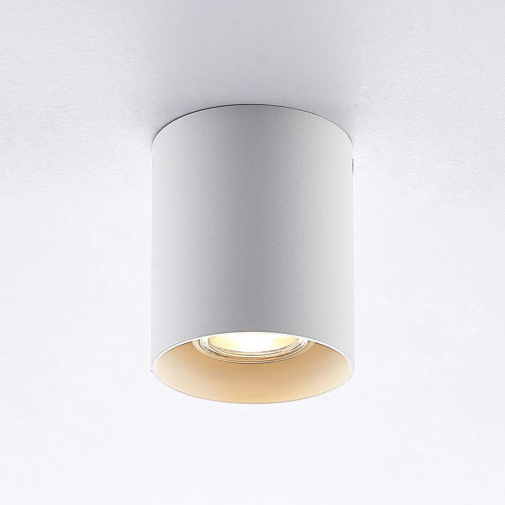 ELC Efey plafonnier, GU10, rond, blanc avec Garantie 2 Ans