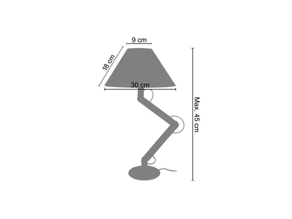 GERI - Lampe de chevet articulé bois taupe,wangué et blanc Certifié E