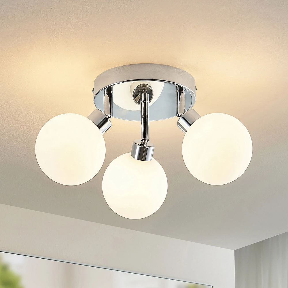 Lindby Zaniba plafonnier, chromé, rond H7 12V