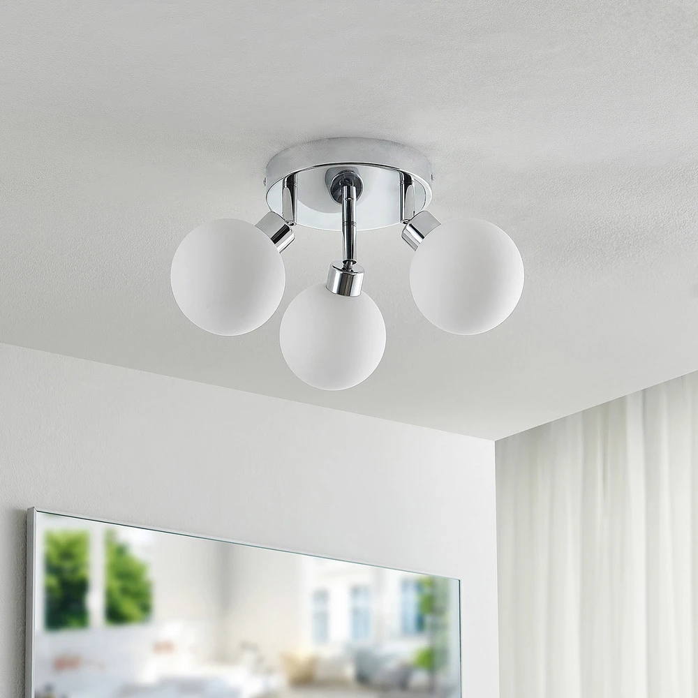 Lindby Zaniba plafonnier, chromé, rond H7 12V