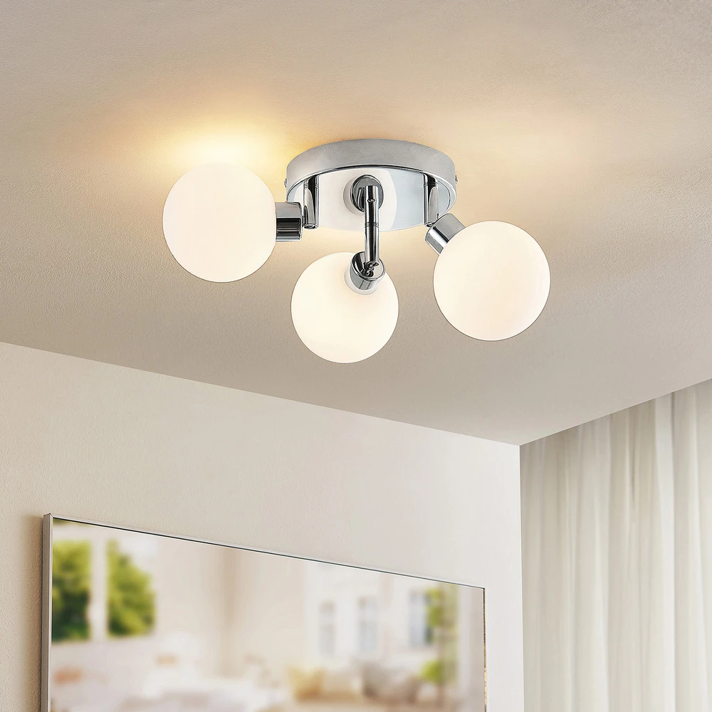 Lindby Zaniba plafonnier, chromé, rond H7 12V