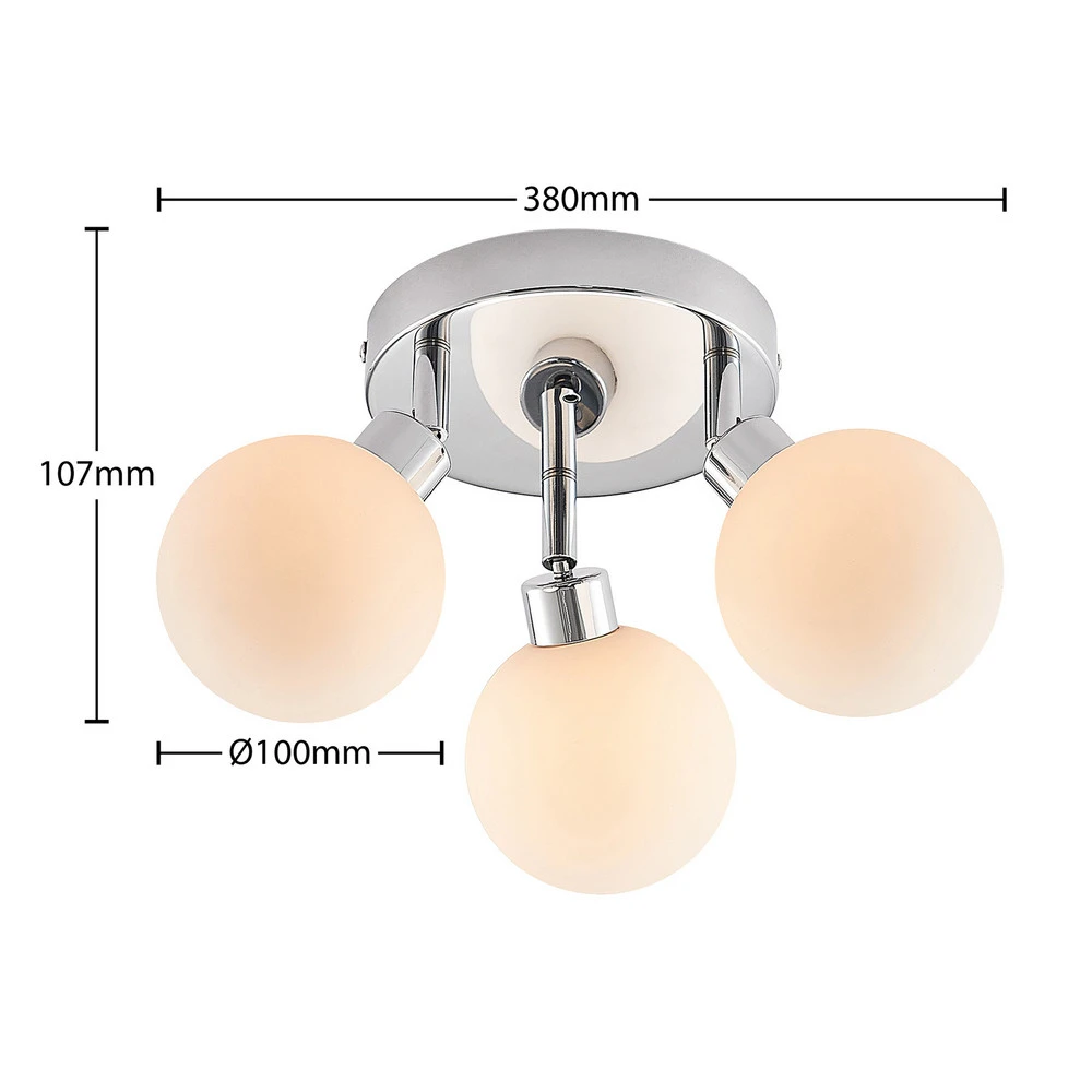 Lindby Zaniba plafonnier, chromé, rond H7 12V