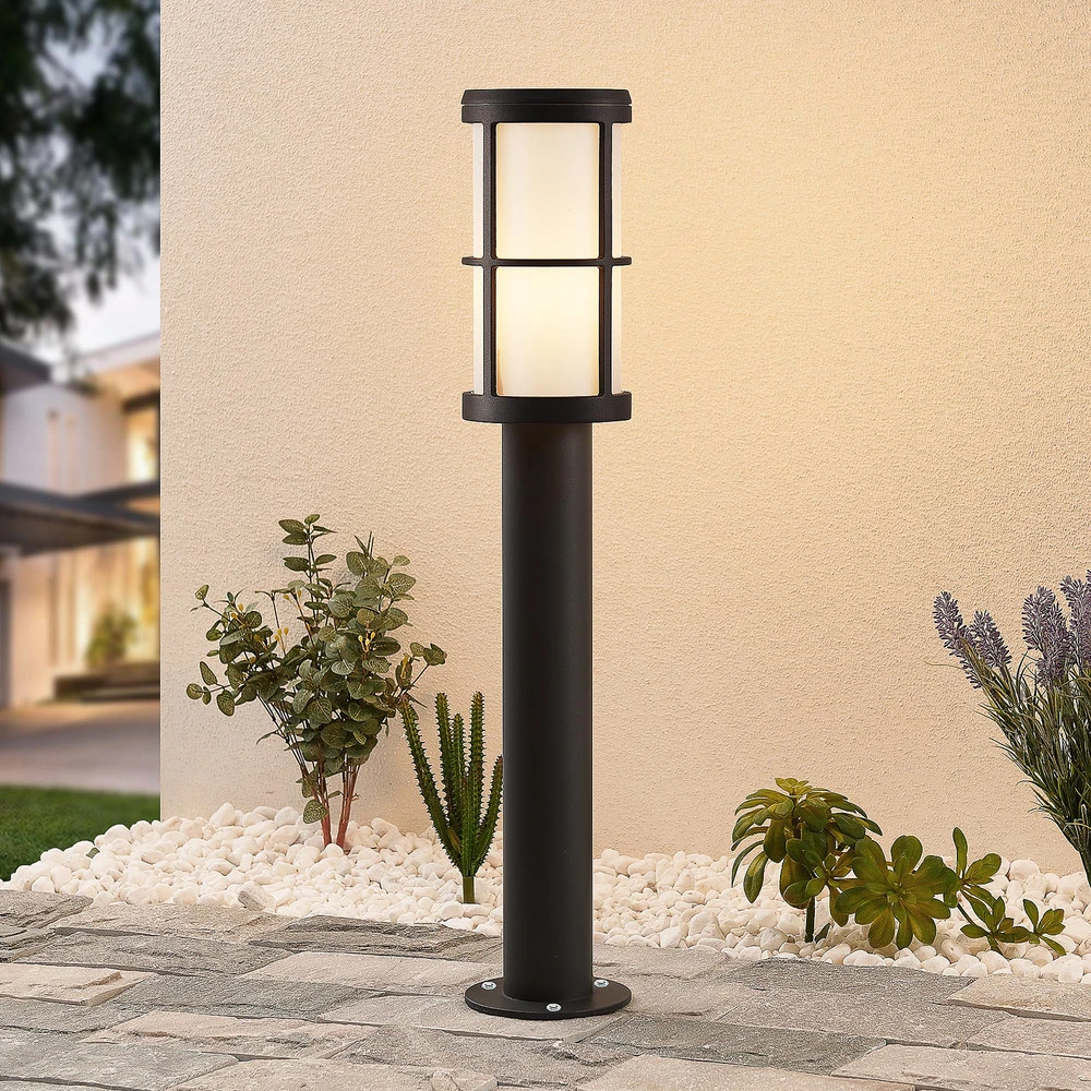 Lucande Kelini borne lumineuse, 65 cm, gris sombre