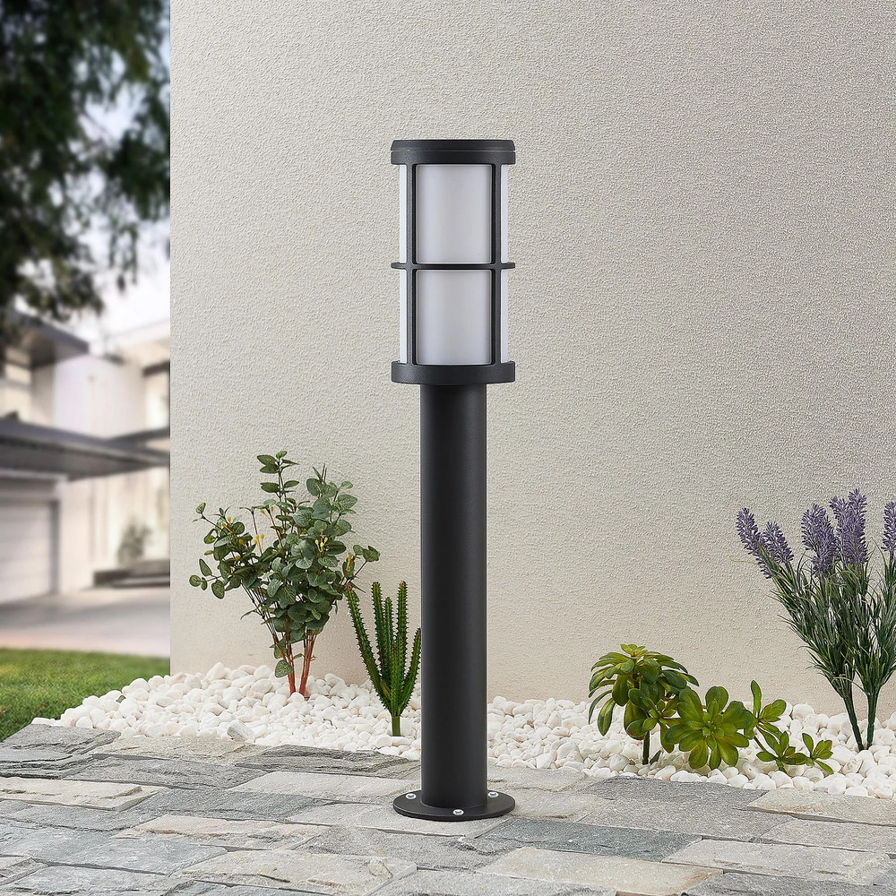 Lucande Kelini borne lumineuse, 65 cm, gris sombre