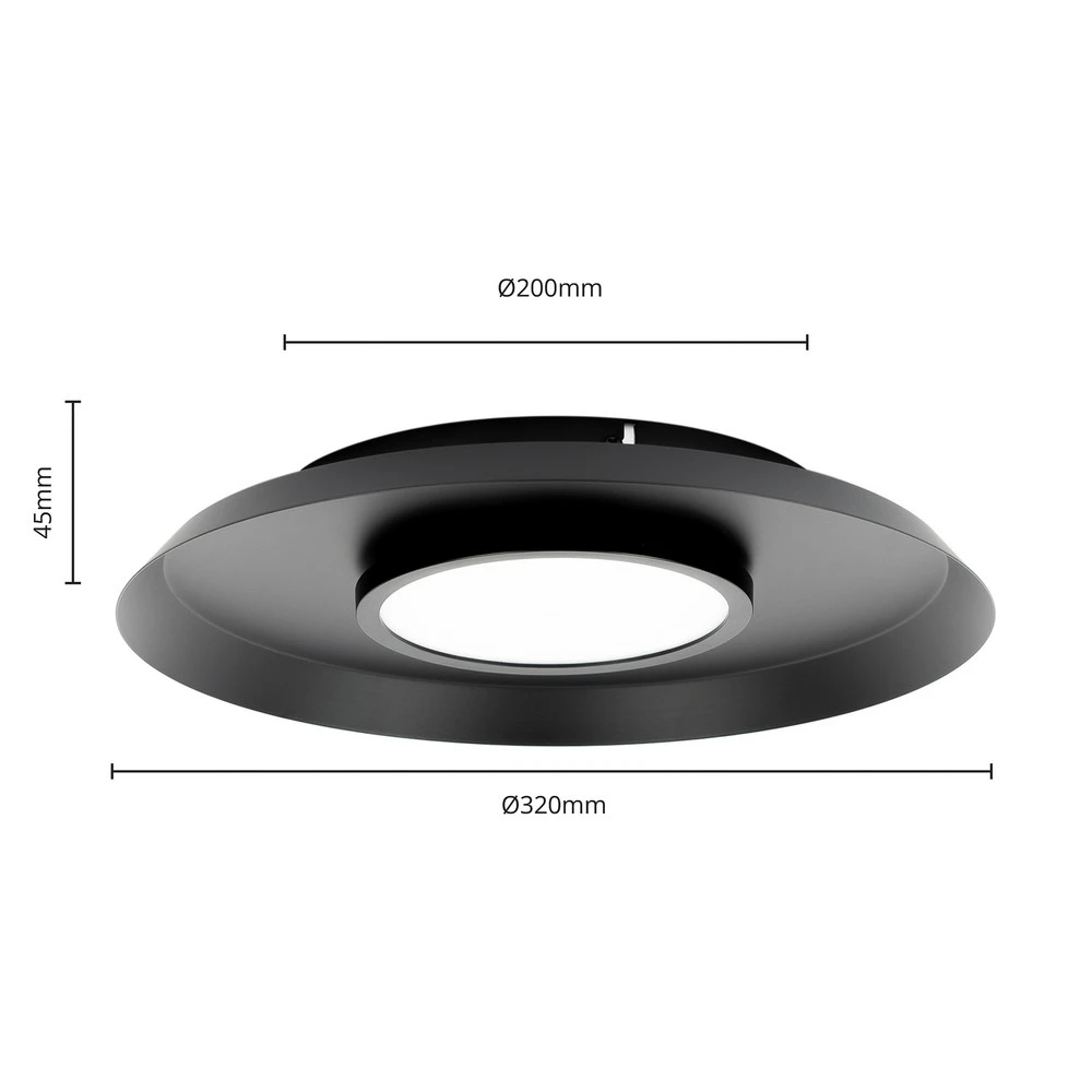 Lucande Merilla plafonnier, noir - Facile à Installer