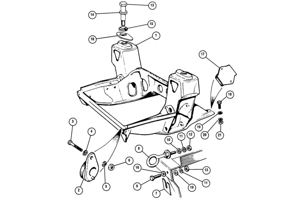 Phares avant MOUNTNG, FRONT SUBFRAME, REAR, PORTATIF