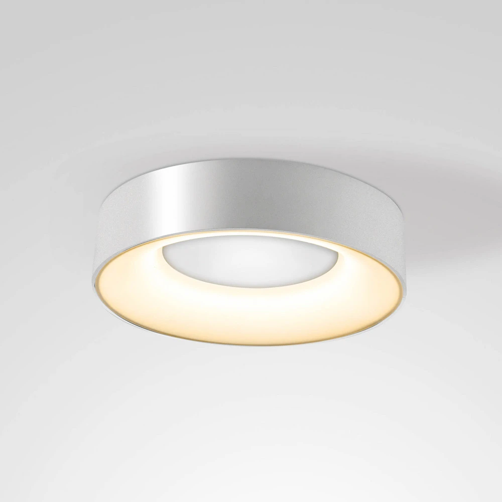 Plafonnier LED Sauro, Ø 30 cm, argenté - Compatible Directe