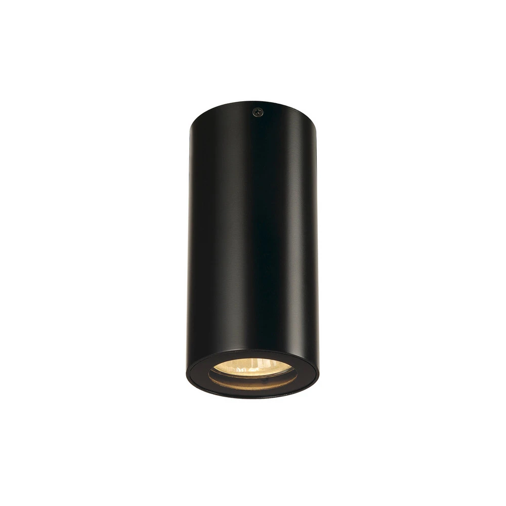 SLV Plafonnier Enola B, noir, aluminium, hauteur 14 cm H7 12V