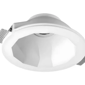 Colerette Downlight Intégration Plâtre/Pladur Dodeca pour Ampoule LED GU10 / GU5.3 Coupe Ø253 mm UGR17 Blanc