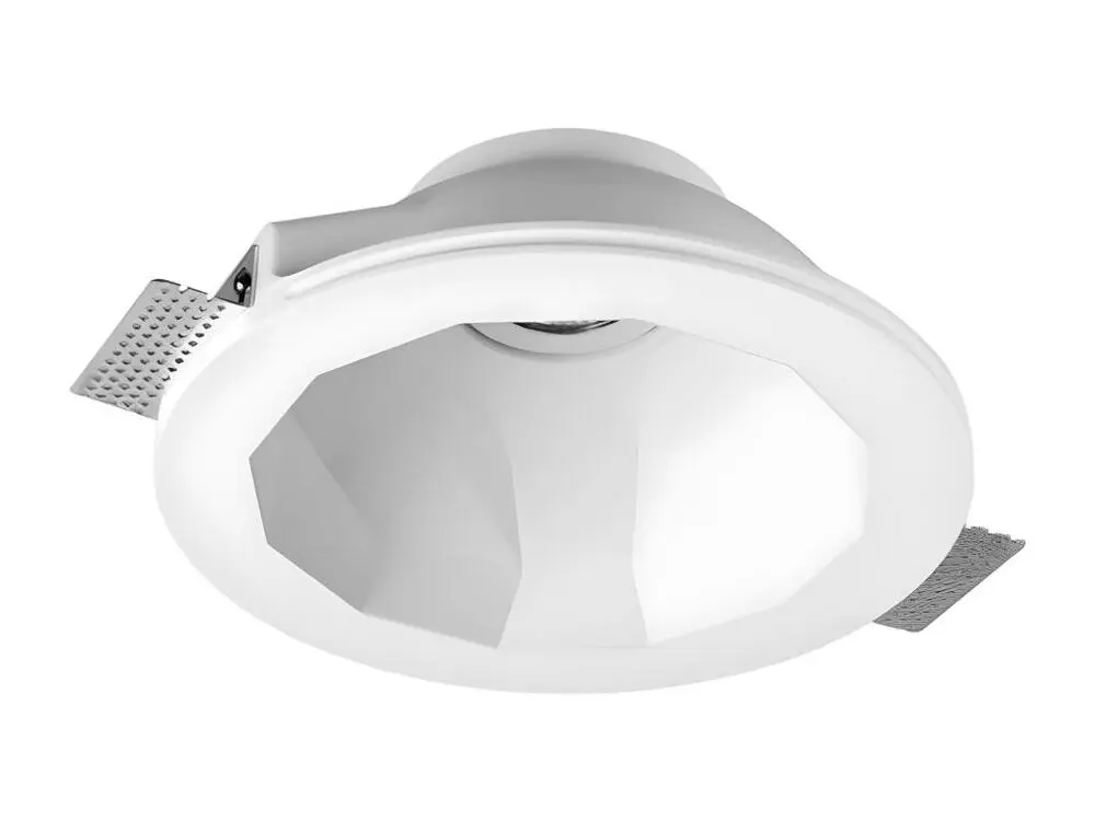 Colerette Downlight Intégration Plâtre/Pladur Dodeca pour Ampoule LED GU10 / GU5.3 Coupe Ø253 mm UGR17 Blanc