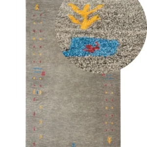 Vloerkleed gabbeh grijs 80 x 150 cm SEYMEN