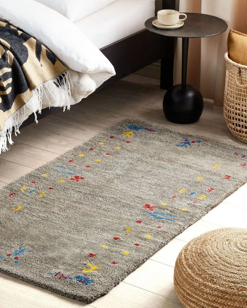 Vloerkleed gabbeh grijs 80 x 150 cm SEYMEN