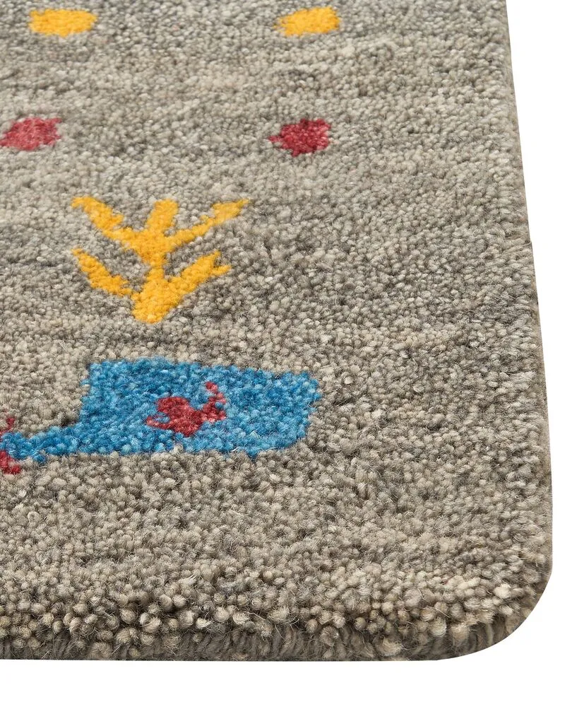 Vloerkleed gabbeh grijs 80 x 150 cm SEYMEN