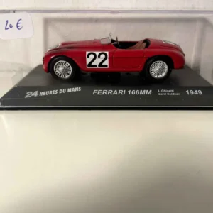 Certifié CE Ferrari 166MM rouge numéro 22 - 24 heures du Mans de 1949