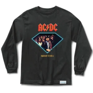Diamond x ACDC Highway To Hell LS Tee Black S Diamond Supply Co.