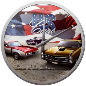 Haute Performance Pendule ronde US Cars
