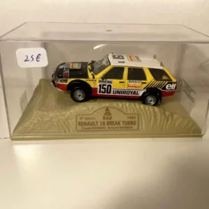 Premium Renault 18 break N°150 jaune, noire et blanche (rallye Paris-Dakar 1983)