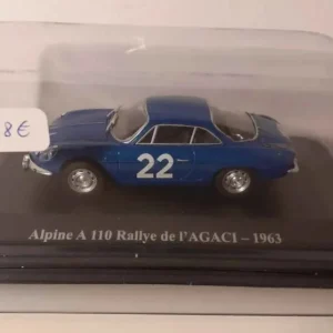 Renault Alpine A110 rallye de l'AGACI bleue de 1963 (numéro 22) | Livraison Rapide
