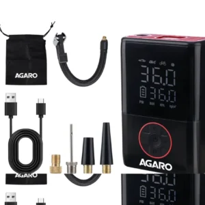 AGARO Regal New Portable Tyre Inflator Cars & Bikes, 18L/min Airflow, Upto 150 PSI, 4000 mAh (2 * 2000) Batteries, LED Fla...
