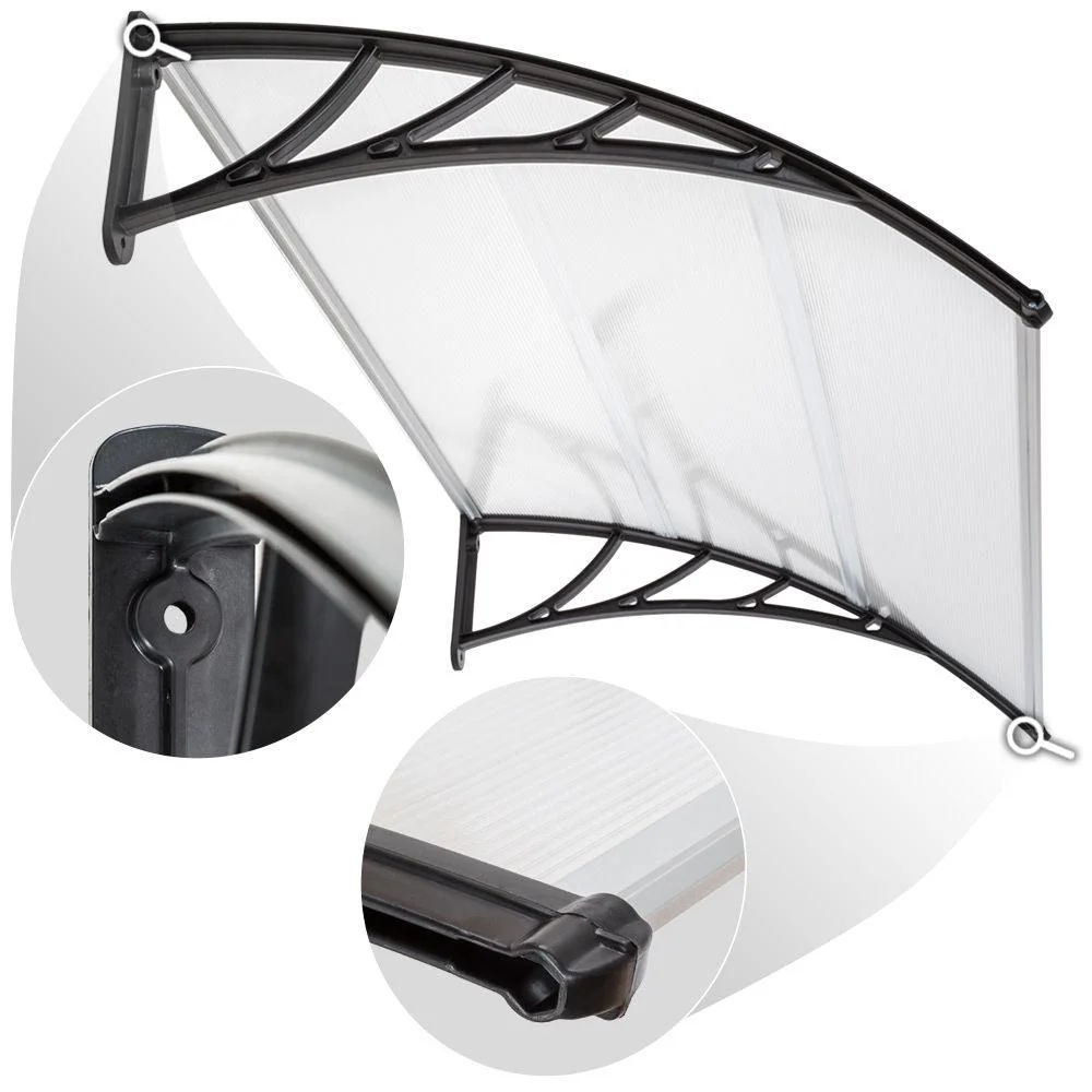 Support de hayon Auvent porte marquise abris de jardin contemporain polycarbonate 120 cm 2208289