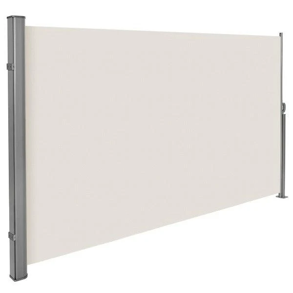 Support de hayon Auvent store latéral brise-vue abri soleil aluminium rétractable 160 x 300 cm naturel 08_0000528