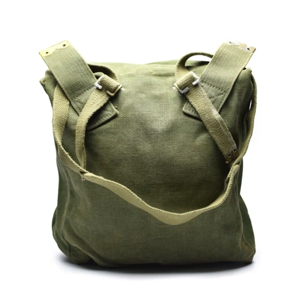 Sac à dos en toile authentique de l'armée britannique M37 Haversack, grand sac latéral, olive