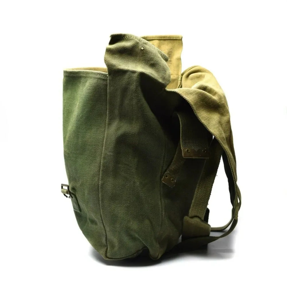 Sac à dos en toile authentique de l'armée britannique M37 Haversack, grand sac latéral, olive