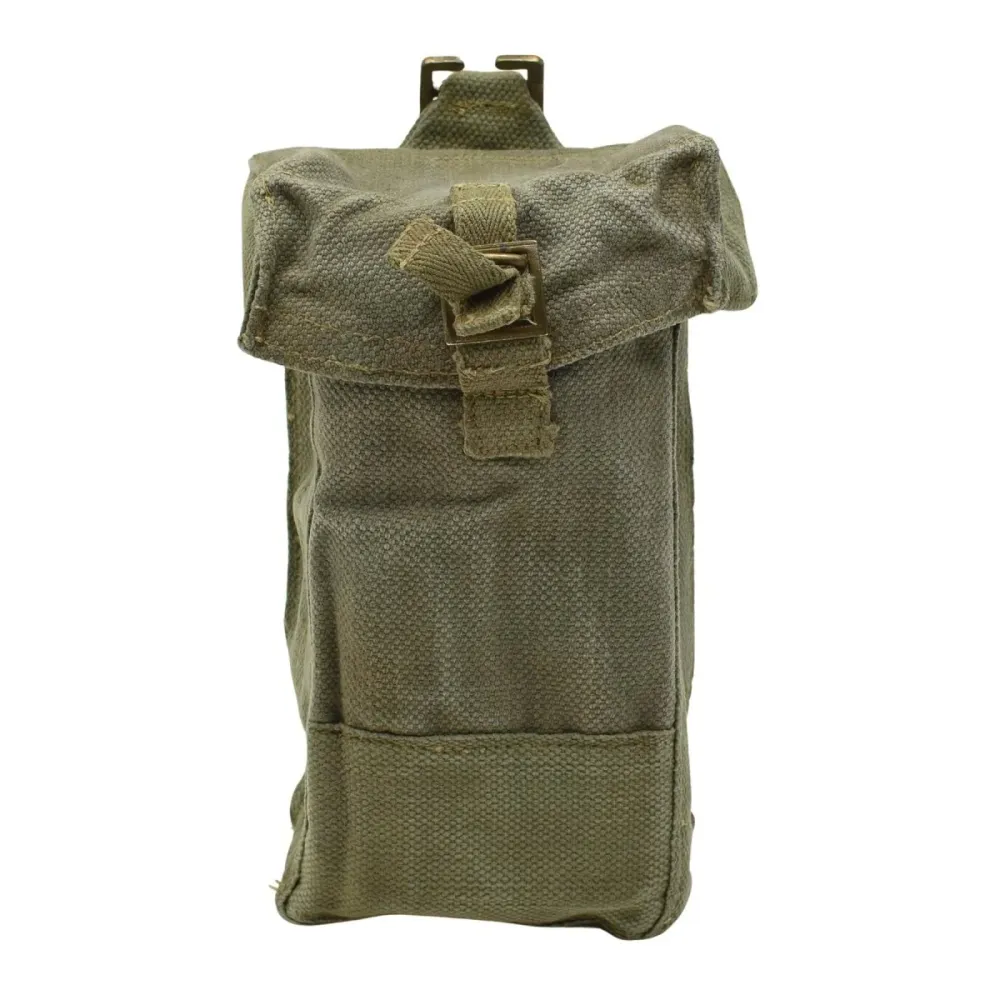 Sacoche pour chargeur en toile résistant militaire belge d'origine, petite taille, couleur olive