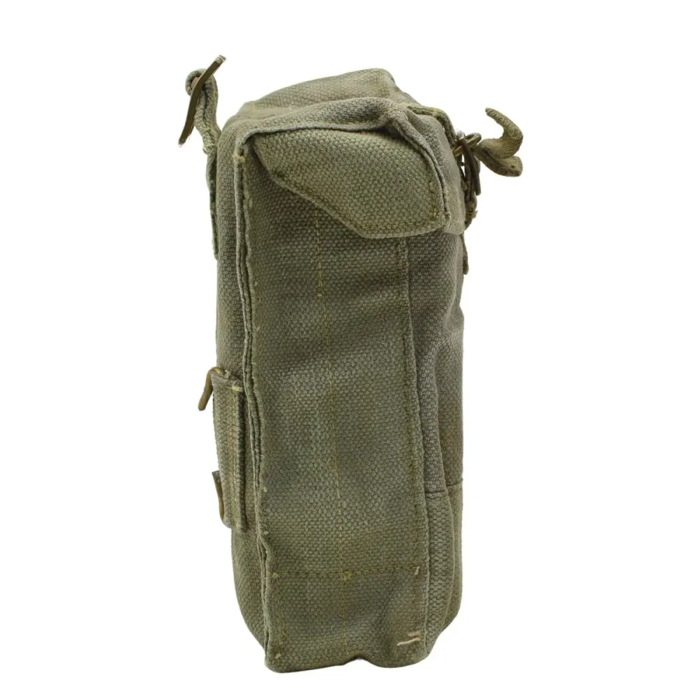 Sacoche pour chargeur en toile résistant militaire belge d'origine, petite taille, couleur olive