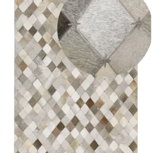 Cowhide Area Rug Grey and Brun 140 x 200 cm BANAZ