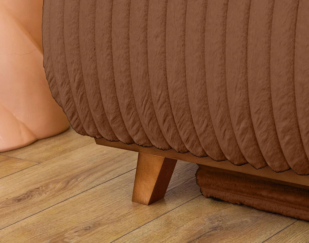 Cristal - fauteuil - modulable avec coffre - en fausse fourrure côtelée