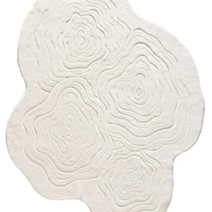 Mono Ivory Hand Tufted Irregular Shaped Laine Rug