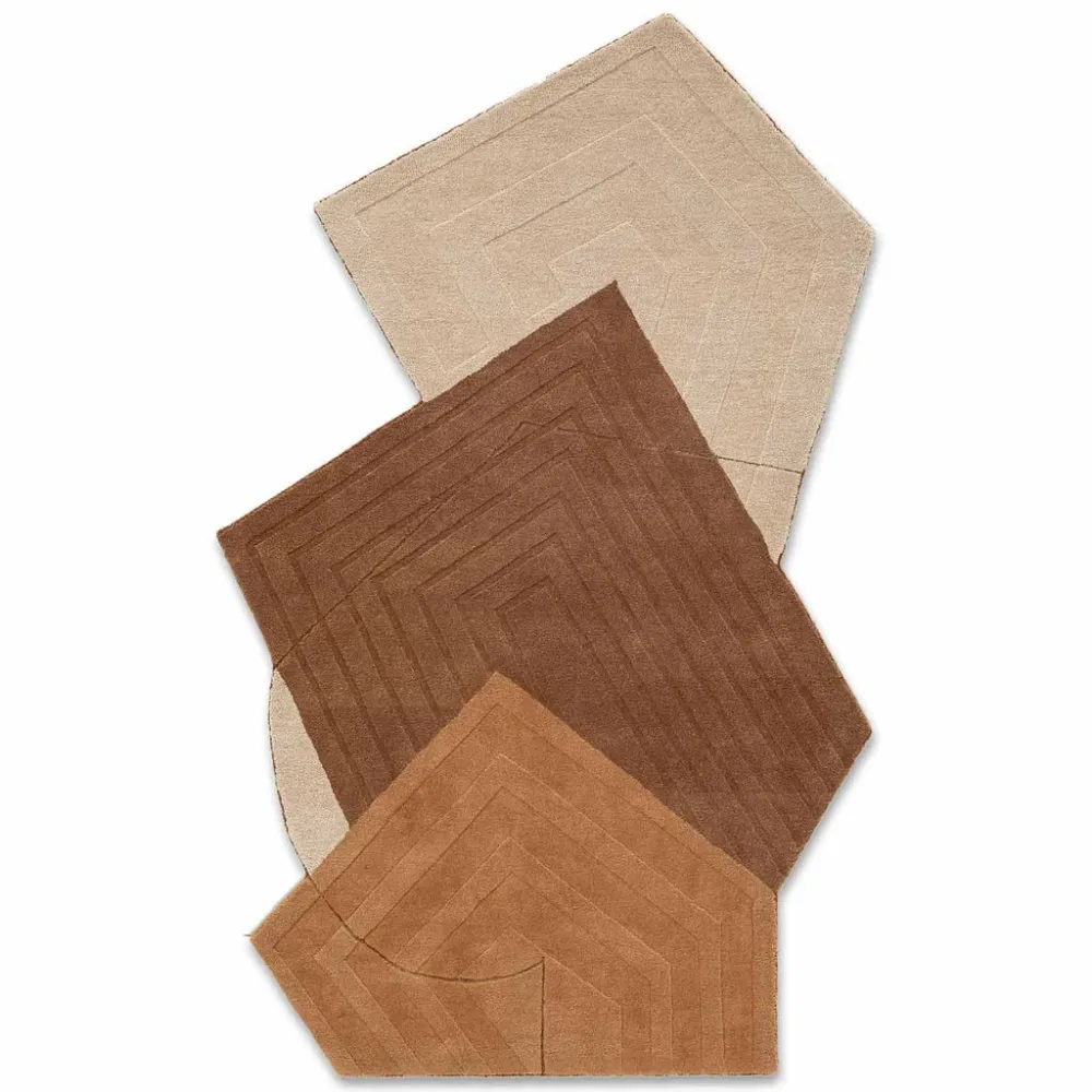 Pentagon Chocolat Irregular Handmade Rug