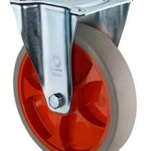 Rouleaux de transport à rouleaux fixes BS roue en caoutchouc thermoplastique jante orange pneu gris évident roulement à ro...