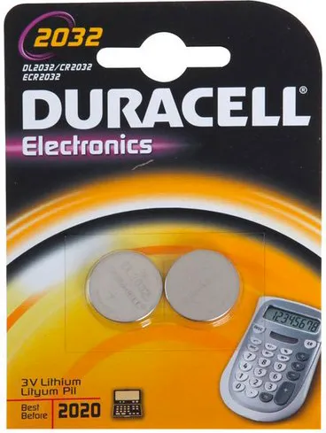 BLISTER 2 BATTERIE 3V BOTTONE LITIO CR2032 DURACELL DU22B2