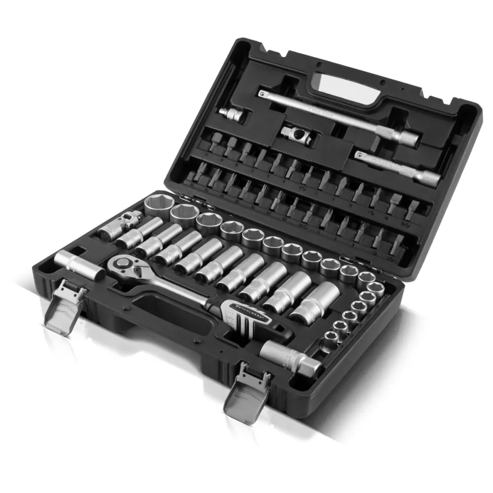 Boîte à cliquet professionnel de 60 parties en acier avec une fissure de commutation de 1/2 pouce de Chrome Vanadium Métal...