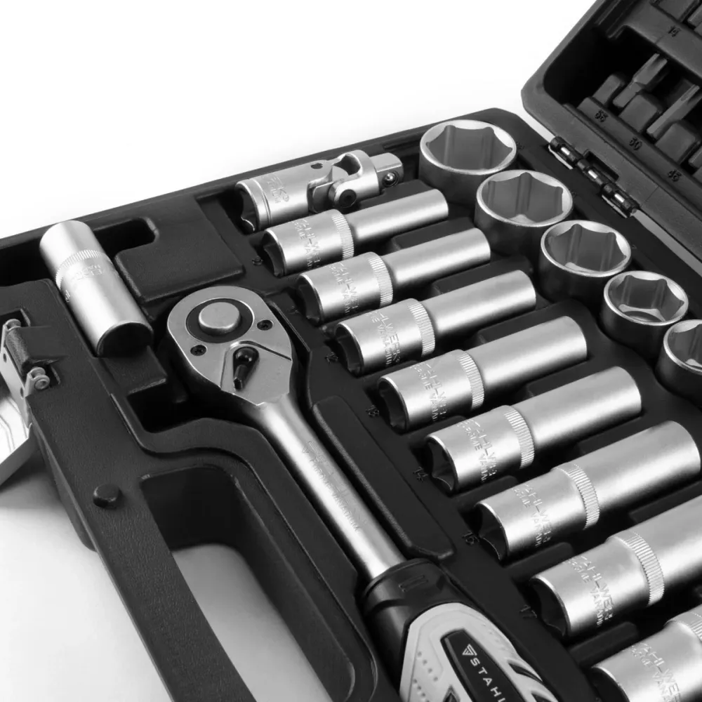 Boîte à cliquet professionnel de 60 parties en acier avec une fissure de commutation de 1/2 pouce de Chrome Vanadium Métal...