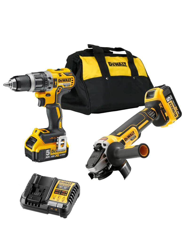 Coffret Dewalt DCK288P2 18V XR - Meuleuse + Perceuse + Sac + 2 Batteries LI-ION 5.0Ah - Compatibilité Directe