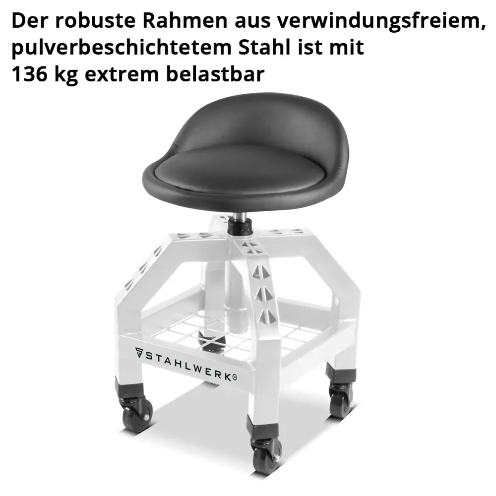 Rangement professionnel Tabouret d'atelier à hauteur d'acierworks à hauteur en acier VWH-300 ST avec élancé compartiment d...